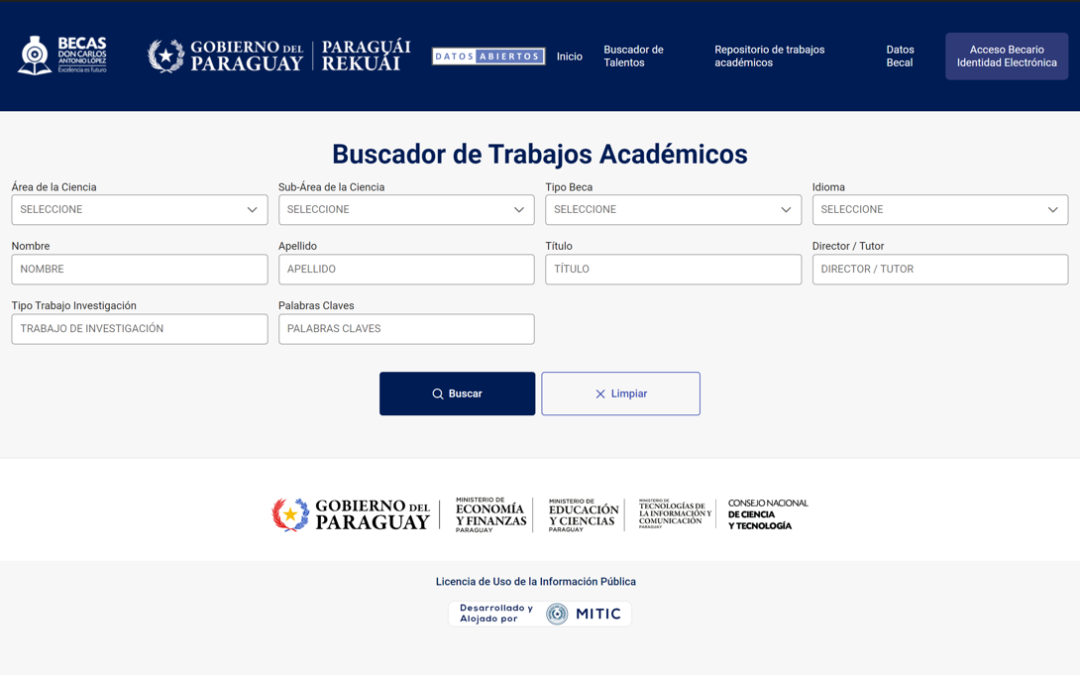 Web dedicada a becarios de BECAL cuenta con nuevas funciones desarrolladas por MITIC 