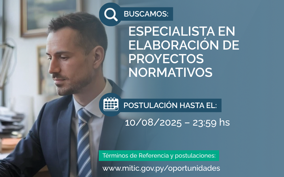 Especialista en elaboración de proyectos normativos PAAD–Adjudicado