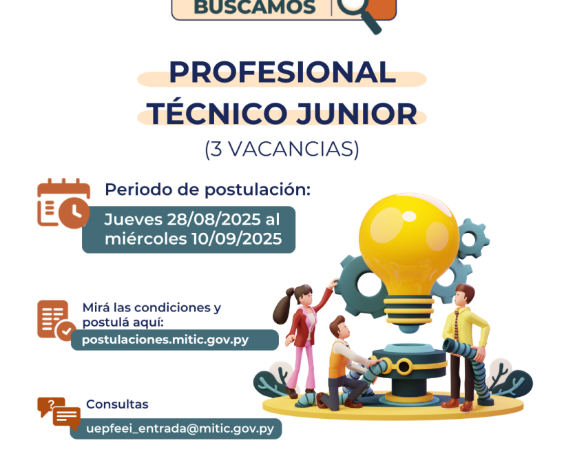 MITIC abre convocatorias a profesionales para apoyar proyecto de laboratorios TIC en instituciones educativas