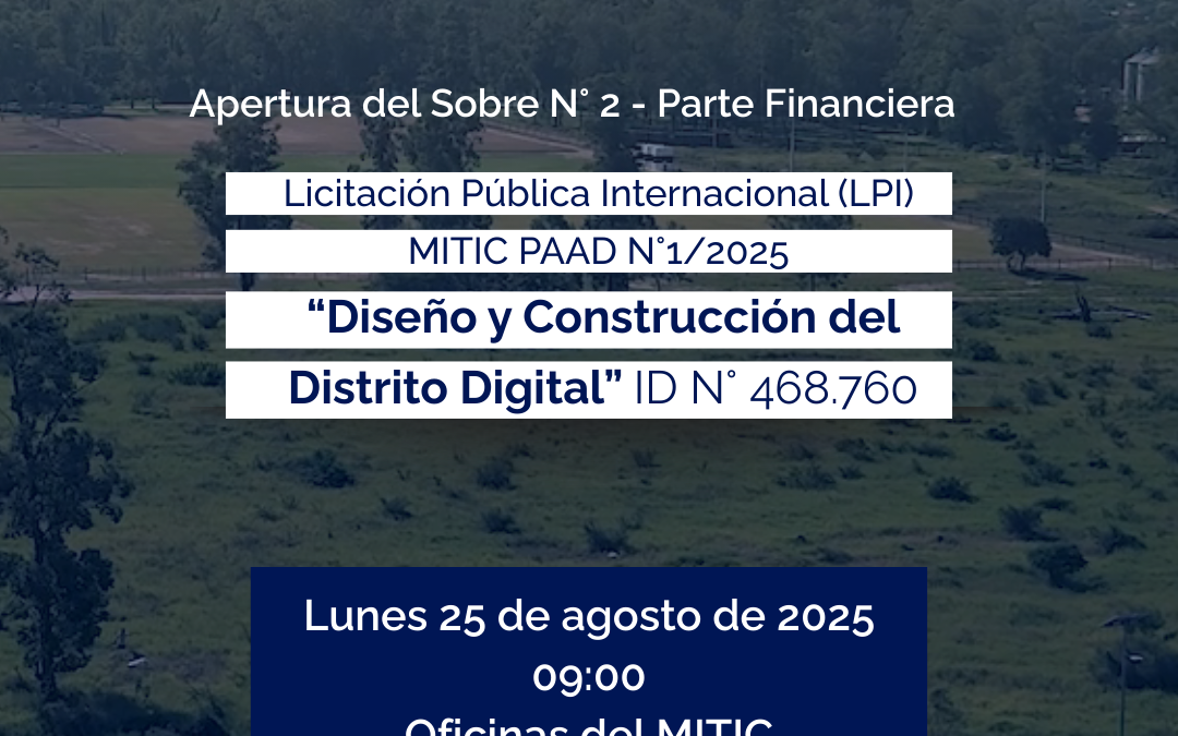 Apertura del sobre N.º 2 – LPI “Diseño y Construcción del Distrito Digital”
