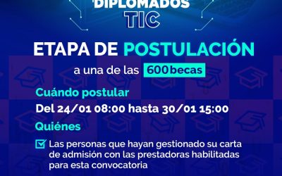Hoy abre periodo de postulación para becas de Diplomados TIC