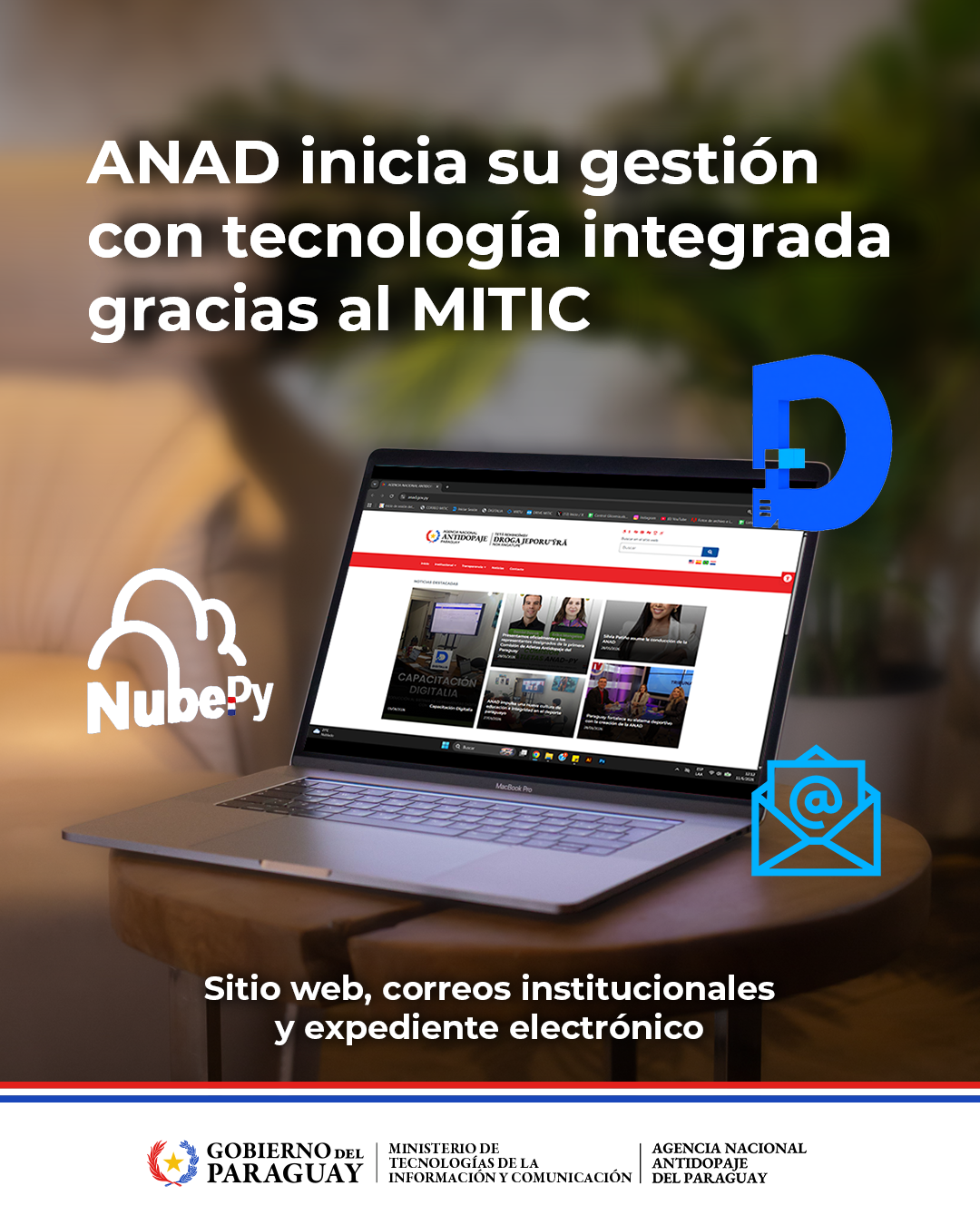 MITIC dota a la ANAD de servicios tecnológicos esenciales para su gestión institucional
